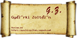 Györki Zoltán névjegykártya